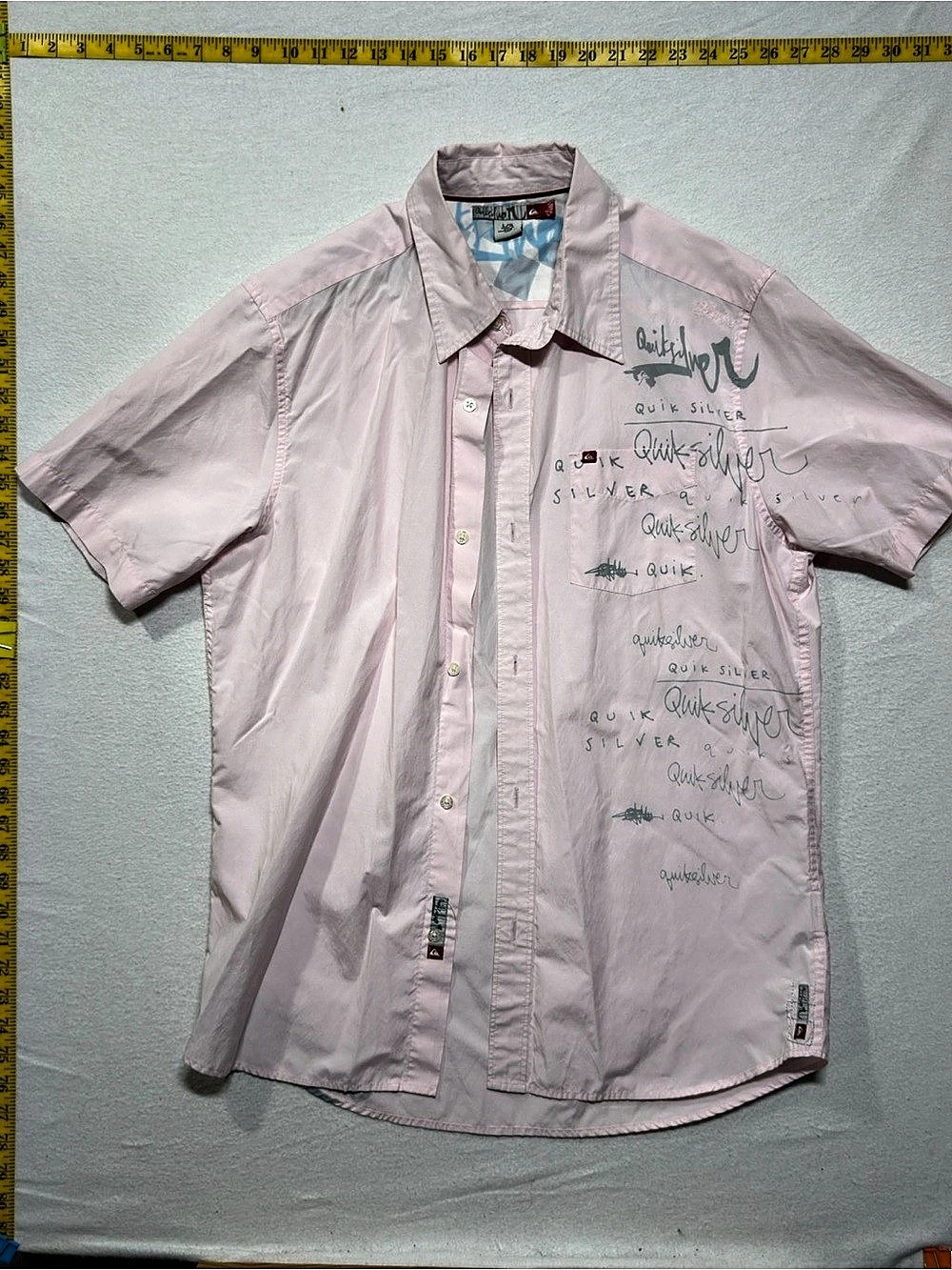 Vintage Quiksilver Men's Abstract Print Shirt Large